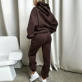 thumbnail image 5 of TrendVibe365 Sweatsuit for Women 2 Piece Outfits for Womens Solid Color Hoodie Long Sleeve Sweatshirts and Jogger Sweatpants Sports Slim Outfits Activewear Tracksuit Jogging Suits Sweatsuits, 5 of 7