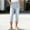 *Gray, variant on Women's Faux Denim Slim Fit Elastic Waist Capri Pants with Pockets, Casual Cropped Trousers Dark Blue,Womens Plus XL