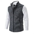 thumbnail image 7 of Manxivoo Sweater Vest Men's Vest Men's Vest Work Daily Leisure Thickened Stand Collar Zipper Sleeveless Sweater Vest Vest for Men Grey1 XL, 7 of 7