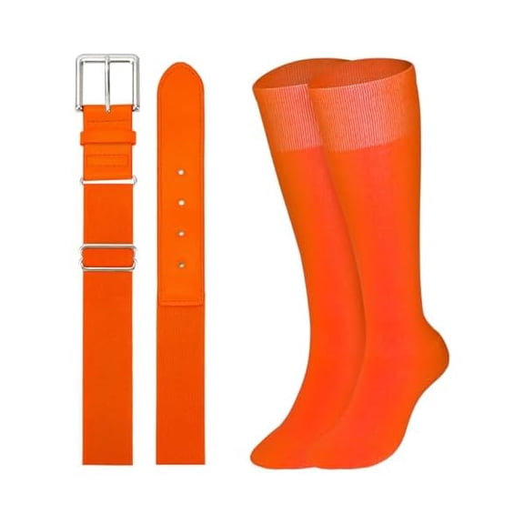 Eryueer Baseball Softball Socks and Baseball Softball Belt Combo Set Knee-High Soccer Socks for Kids Youth Adult