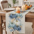 thumbnail image 2 of Fall Thanksgiving Pumpkins Cotton Linen Rectangle Table Runners 13"x48", Blue Coastal Starfish Coral Beige Coffee Table Runner Dresser Scarves Table Runners for Wedding Party Banquet Dinner Decor, 2 of 8