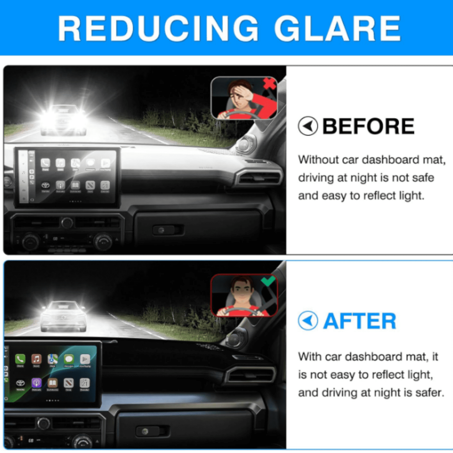 Dash Cover Mat Compatible with 2010 2011 2012 2013 2014 2015 2016 2017 2018 Dodge Ram 1500 2500 3500 Accessories Dashboard Cover Pad Carpet Dash Board Protector Sunshield Cover
