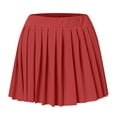 thumbnail image 4 of TAIAOJING Women's Basic Mini Skirt Fashion Pleated Skirt Waist High Leather Skirt Short Elegant Solid Skirt, 4 of 5