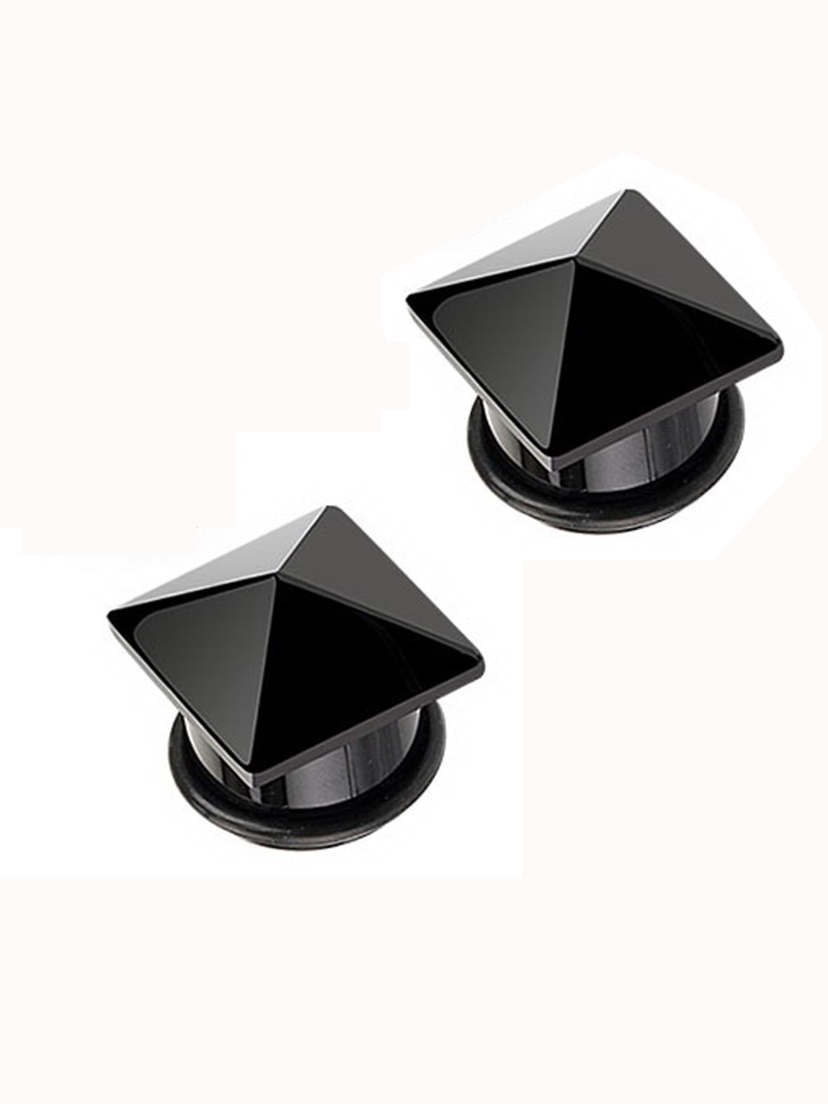 Black Pyramid Top Single Flared Ear Plug 5 Mm 4 Gauge 2 Piece Walmart Com