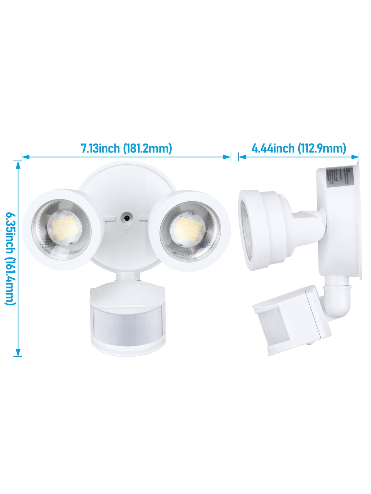 4 Pack 25W LED Security Light with Motion Sensor, Dusk to Dawn Flood Wall Light, 30°-80° Beam Angle Adjustable, 5000K Daylight, ETL Listed, White