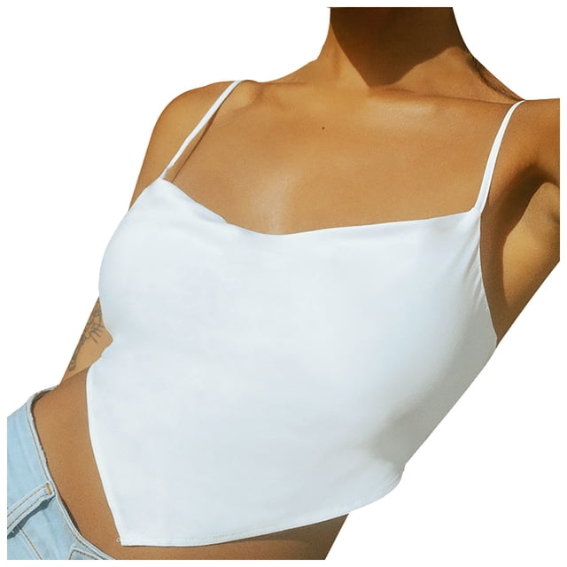 Pompotops Women's Casual Solid Color Square Neck Open Back Sleeveless Vest
