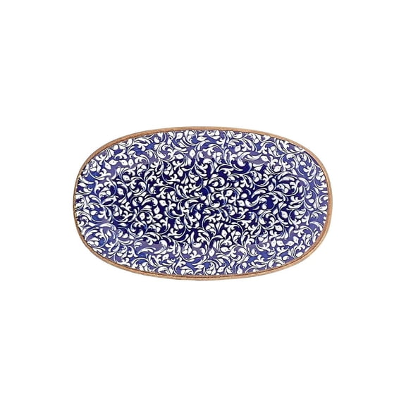 Edera Cobalt 13.5" x 8" x h:0" Oval Blue Vitrified Platter