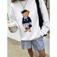 thumbnail image 2 of Women's Bear Graphic Sweatshirt Long Sleeve Pullover Top, 2 of 8