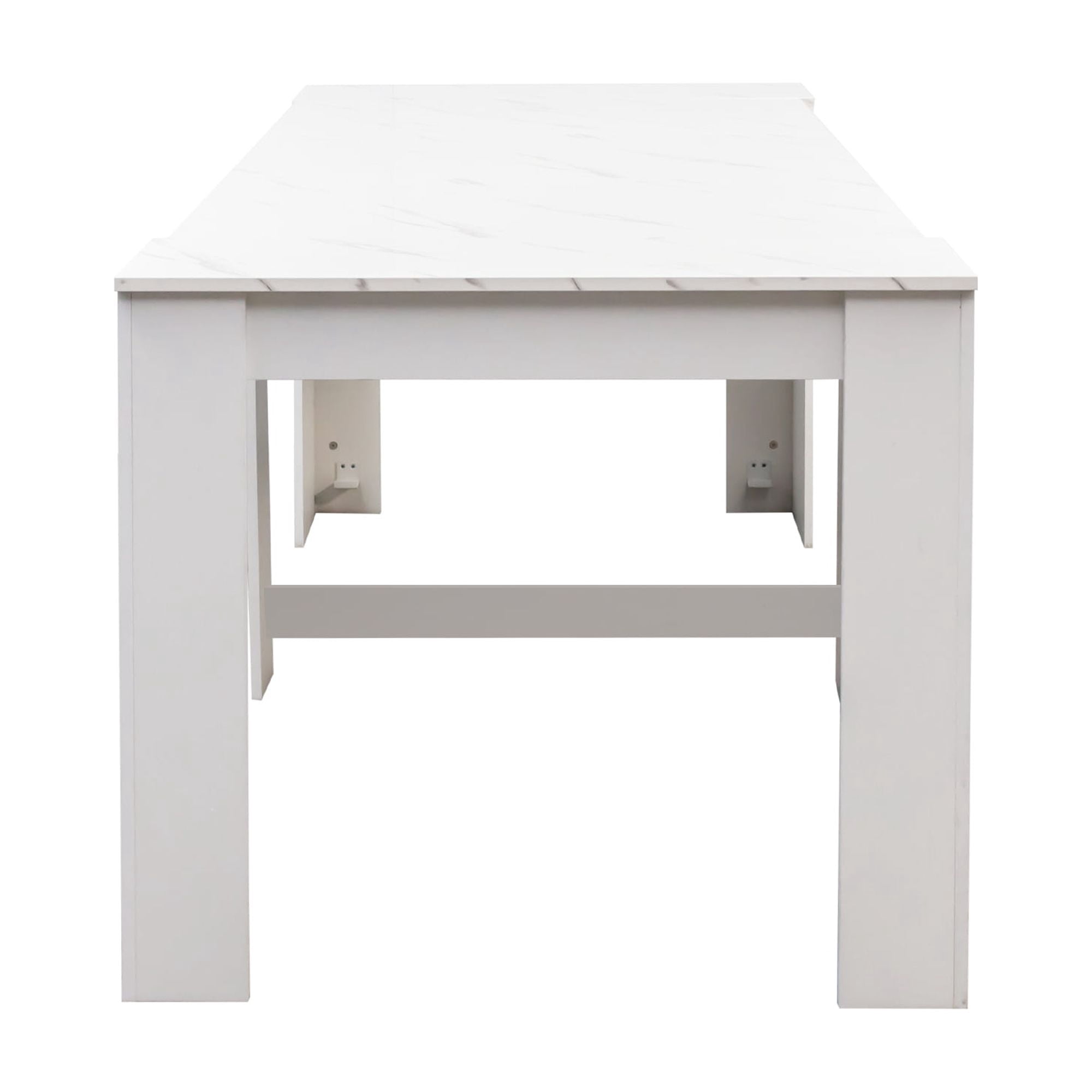 Mintazer Modern Extendable Dining Table, Convertible Console Table to Large Dinner Table for Dining Room Living Room, White