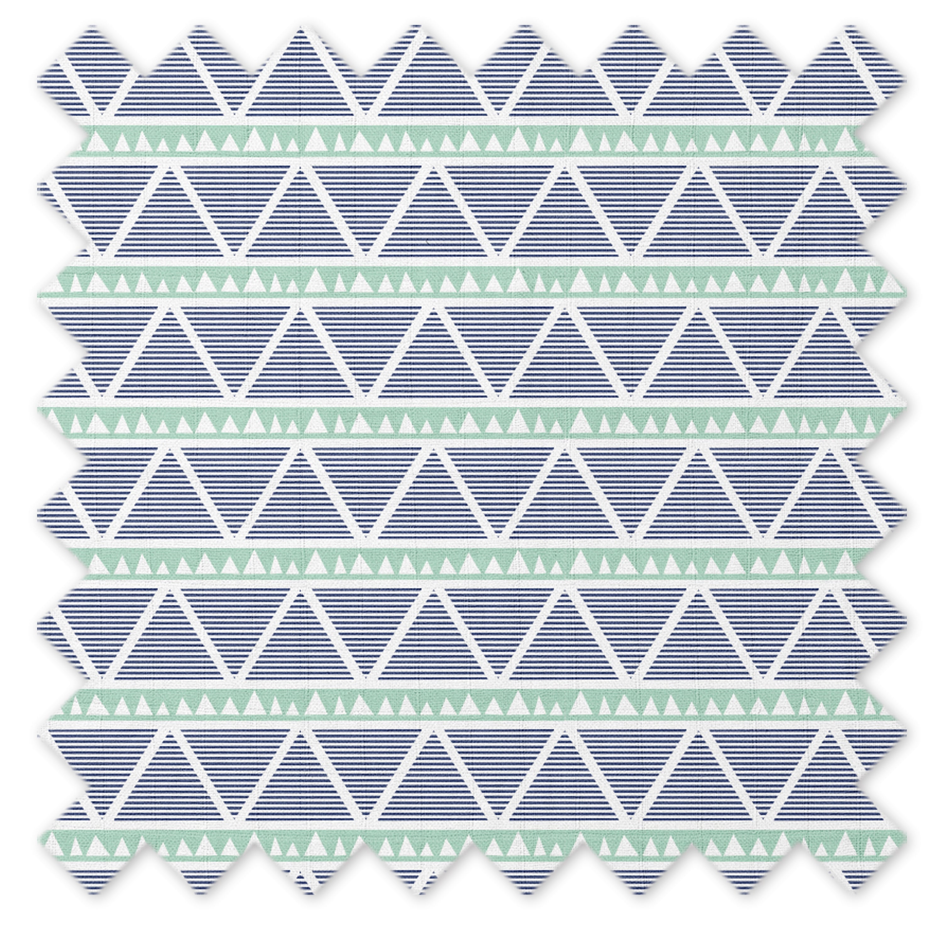 Bacati - Large Triangles Mint Navy Quilted Muslin Changing Pad Cover