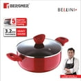 thumbnail image 2 of Bellini Plus Red Casserole Or Biryani Pot Or Handi With Glass Lid, 32 Cm, 9 Liters | Induction Base, Gas Ready, Non Stick, 2 of 4