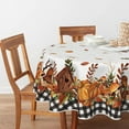 thumbnail image 2 of Fall Tablecloth 70x70 Inch Round, Thanksgiving Autumn Harvest Pumpkin Mushroom Black Buffalo Plaid Table Cover for Party Picnic Dinner Decor, 2 of 6