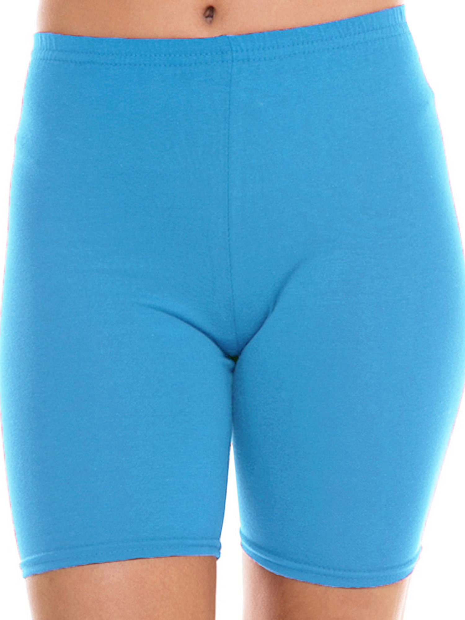 Ola Mari's Junior Plus Size Solid Plain Cotton Biker Shorts