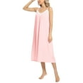 thumbnail image 4 of Valcatch Women's Nightgown Chemise Sleepwear Full Slip Lace V-neck Nightwear Midi Dress, 4 of 6