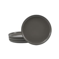 Bico Reactive Glaze Dark Grey Salad Plates Set, Set of 4, Microwave and Dishwasher Safe, for Salad, Appetizer, Side Dishes, Tapas