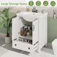 thumbnail image 3 of 30 Inch Modern Bathroom Vanity with Ceramic Basin,Modern Bathroom Vanity Set,Waterproof Freestanding Storage Cabinet, 2 Doors & Drawer, Pre-Drilled Holes, Easy Assembly, 3 of 6
