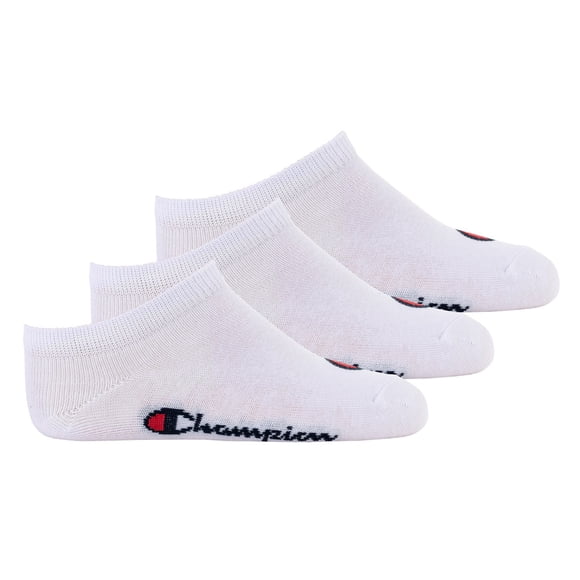 Champion Chaussettes pour Enfants, Lot de 3 - Espadrilles, Couleur Unie Blanc 27-30