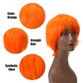 thumbnail image 4 of Unique Bargains Human Hair Wigs for Women Lady 11" Orange Wigs with Wig Cap, 4 of 8