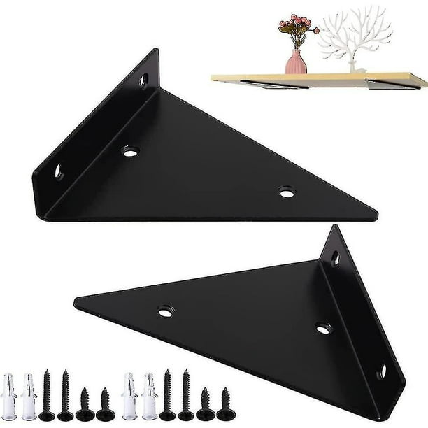 2 Pieces Shelf Bracket, Shelf Bracket, Floating Metal Triangle, Wall
