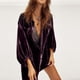thumbnail image 4 of Moda Mujer Invierno Terciopelo Manga Larga Botón Bolsillo Casual Camisa Abrigo Odeerbi  ODB-6, 4 of 7