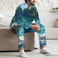 thumbnail image 7 of Uemuo Tropical Paradise Window View Pattern 2-Piece Loungewear Set - Men’s Soft Sleepwear, Cozy Winter PJs, Comfy Sleep Set-Small, 7 of 7
