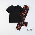 thumbnail image 6 of Odeerbi Matching Family Halloween Pajamas Sets Halloween Printed Family Outfits Sets 2025 Casual Short Sleeve Top with Bottom Home Wear Loungewear Sleepwear Jammies for Kids, 6 of 6