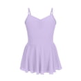 thumbnail image 4 of hengsof Girls' Ballet Leotard Solid Color Sleeveless Halter Tulle Dress Gymnastics Dance Training Leotard Sleeveless V Neck Leotard Suitable for Girls Aged 3-15, 4 of 8
