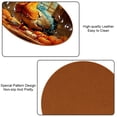 thumbnail image 5 of Thanksgiving Luxury Microfiber Leather Round Coasters Set of 6 - 11x11 cm Drink Coasters for Home and Office Use, 5 of 6