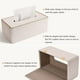 thumbnail image 4 of ZAGRENAO Funda para caja de pañuelos de piel sintética, soporte rectangular para caja de pañuelos Kleenex, servilleta, soporte rectangular para pañuelos para baño, oficina, 24.99 x 13.28 x MX925-0138, 4 of 6