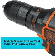 BLACK+DECKER 20V Cordless 3/8 in Drill Driver, 1.5Ah, Battery and Charger Included