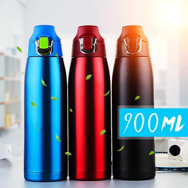 900ml Red/Black Vacuum Insulated Water Bottle Hot & Ice Preservation