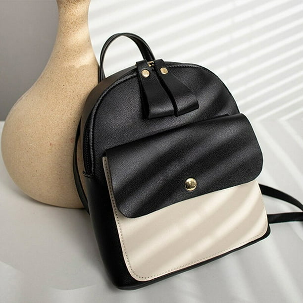 Mochila pequena de cambio de contraste Simple para mujer bolsos escolares de viaje mochilas de viaje informales a la moda monederos novedad de