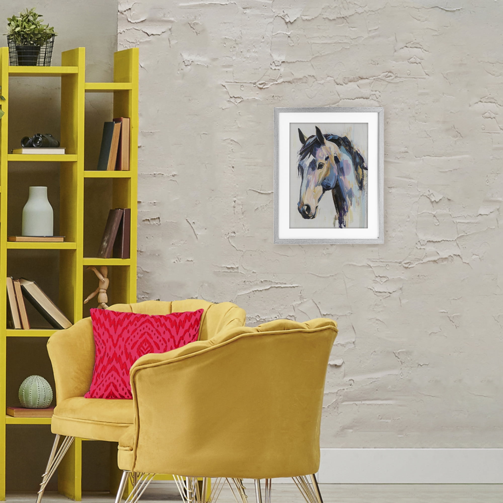 Stupell Industries Chromatic Stallion Abstraction Gray Framed Print Under Glass, design by Svetlana Aleynikova