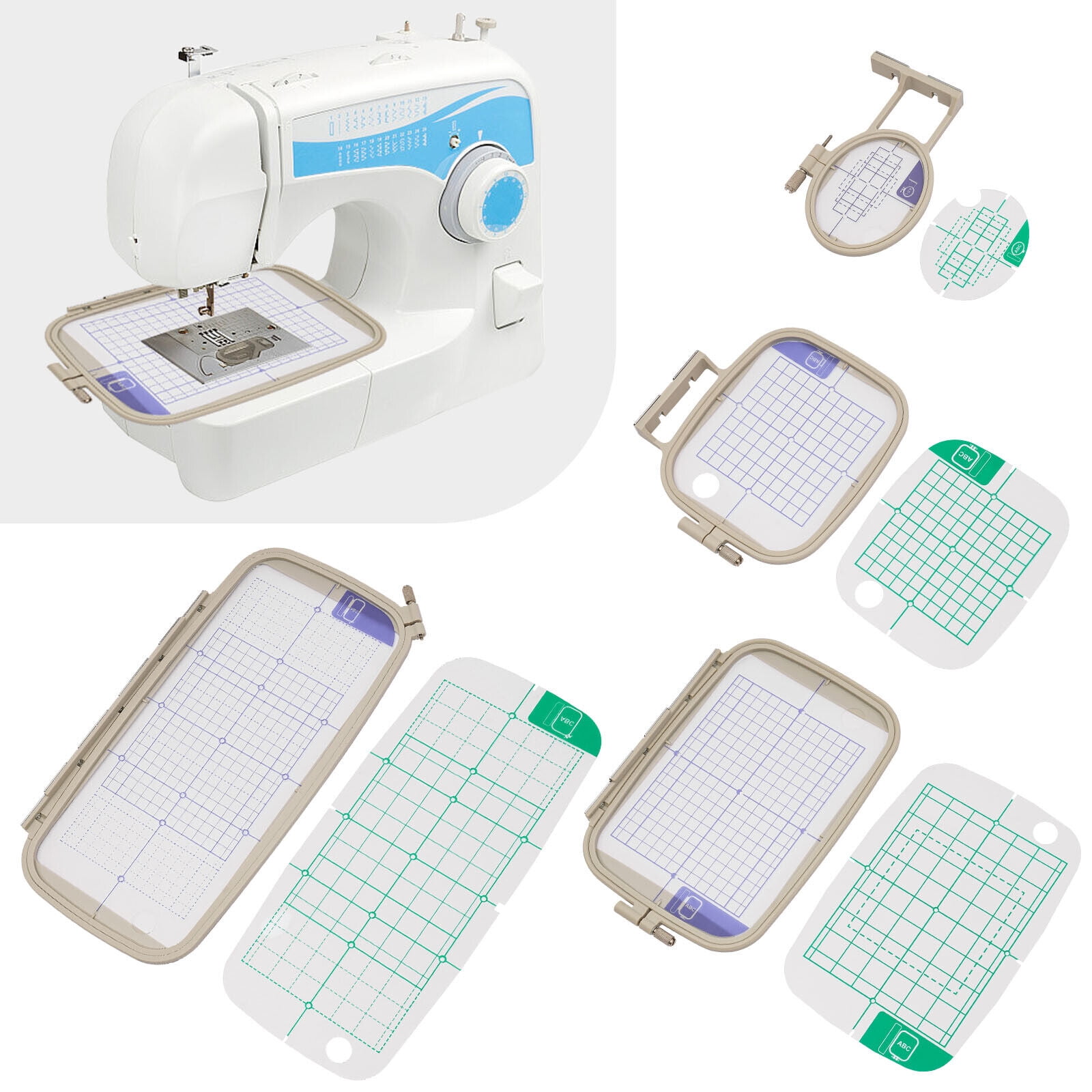 CNCEST 4pc/Set Embroidery Hoops Frames for Brother Machine PC6500 PC8200 PC8500 PC8500D