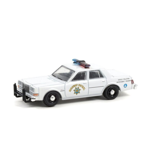 California Highway Patrol 1988 Dodge Diplomat Vehicle Pollution Enforcement Program, White - Greenlight 42970C/48 - 1/64 scale Diecast Model Toy Car