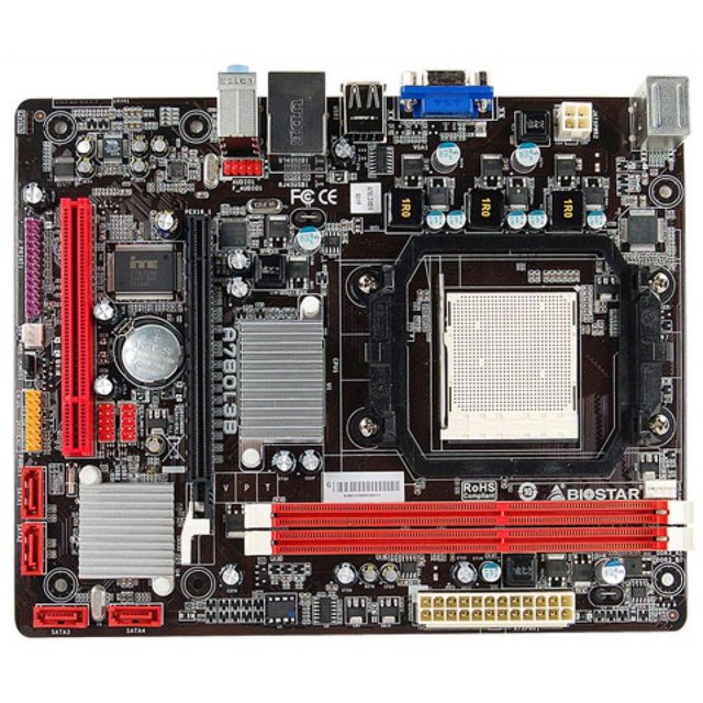 Placa madre Biostar A780L3B2 con conector AM3 AMD 760G DDR3 Micro ATX