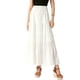 thumbnail image 1 of Faldas Boho para Mujeres Inspire Chic, Falda Maxi de Playa con Cintura Elástica Fruncida y Diseño en Capas, Color Blanco, 1 of 6