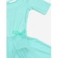 thumbnail image 2 of Leveret Girls Short Sleeve Skirt Leotard Classic Solid Color Color: Aqua Size: SMALL, 2 of 2
