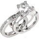 thumbnail image 1 of Women Rings , 2 In 1 Creative Combination Ring Set With Zircon And Versatile Fashion Ring , Jewelry Sets , Valentine\'s Day,Number 8, 1 of 5