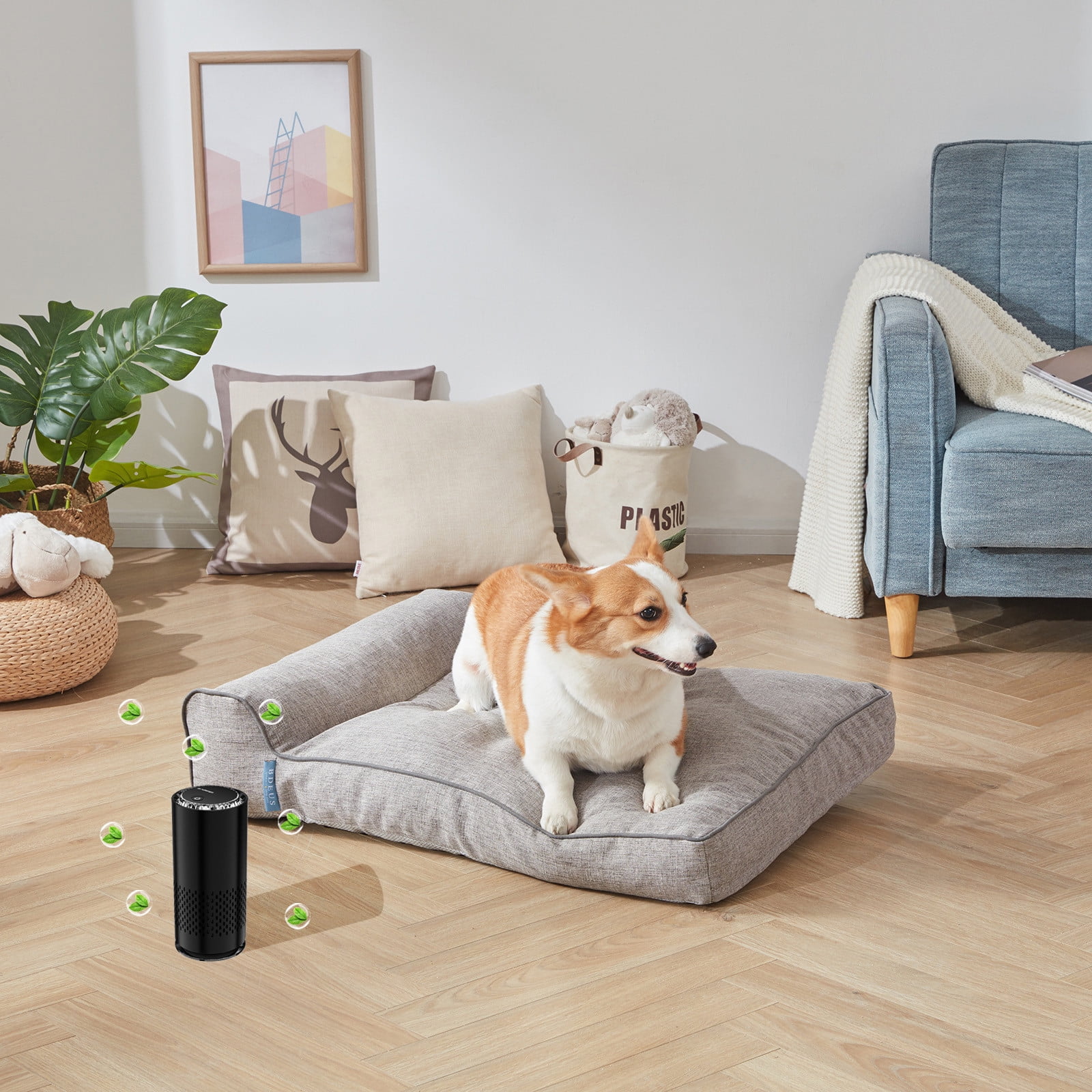 Purifiers For Home Pet Odor Eliminator With Activated Carbon Filter Portable 6.1 in x 3.34 in x 2.79 in White Plastic Unit