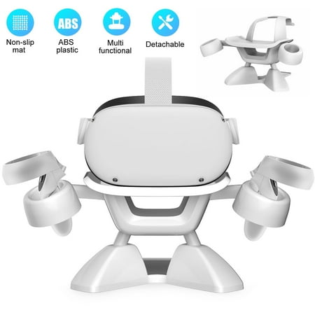 VR Stand, EEEkit VR Headset Display Holder and Controller Mount Station Fit for Oculus Quest 2, Meta Quest, Rift S, Valve Index, Portable Removable VR Accessories Desktop Storage Stand