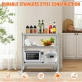 thumbnail image 2 of GloryStar Unité d'Étagères à 3 Tablettes, Étagères en Acier Inoxydable avec 4 Roulettes Pivotantes et Hauteur Réglable, Étagères de Rangement en Métal Robustes pour Cuisine, Garde-Manger, Bureau-32"x16"x36 Pouces, 2 of 7