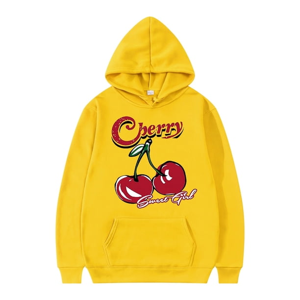 WILLBEST Sudaderas Navideñas Sudadera con Capucha para Hombre, Diseño De Cereza, Manga Larga, con Cordón, Informal, 2 Piezas Chica