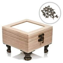 DEMACRIO 20Pcs Decorative Box Feet Corner Furniture Legs in Dark Brown Bronzed for Jewelry present Box