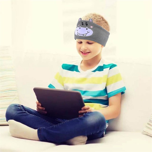 Auriculares inalámbricos con diadema para niños, suaves y con dibujos animados, para dormir, con volumen ajustable, diadema elástica, estéreo de alta fidelidad, para música, para viajar y dormir.
