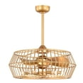 thumbnail image 3 of Marcelin 26.8 in. Indoor Gold Finish Ceiling Fan with Light Kit and Remote, 3 of 5