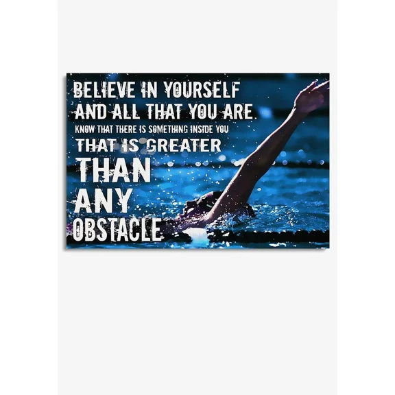 Poster Swimming Believe In Yourself Inspiration Quote Wall Art For Home Decor Swimme... Wall Art, Unframed Prints For Home Or Office, Perfect Gift For Everyone, 8x12
