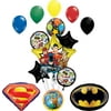 Justice League Birthday Party Supplies Superman Batman Emblem Balloon Bouquet Decorations