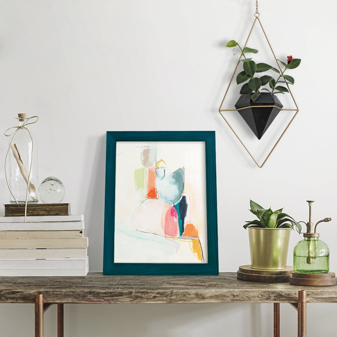 Factotum I -Framed Print w/glass-Ocean Blue