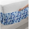 thumbnail image 2 of Nature Bed Skirt, Floral Theme Bluish Pansy Flowers Bumblebees and Dragonflies Images Spring Art, Elastic Bedskirt Dust Ruffle Wrap Around for Bedding Decor, 4 Sizes, Multicolor, by Ambesonne, 2 of 2